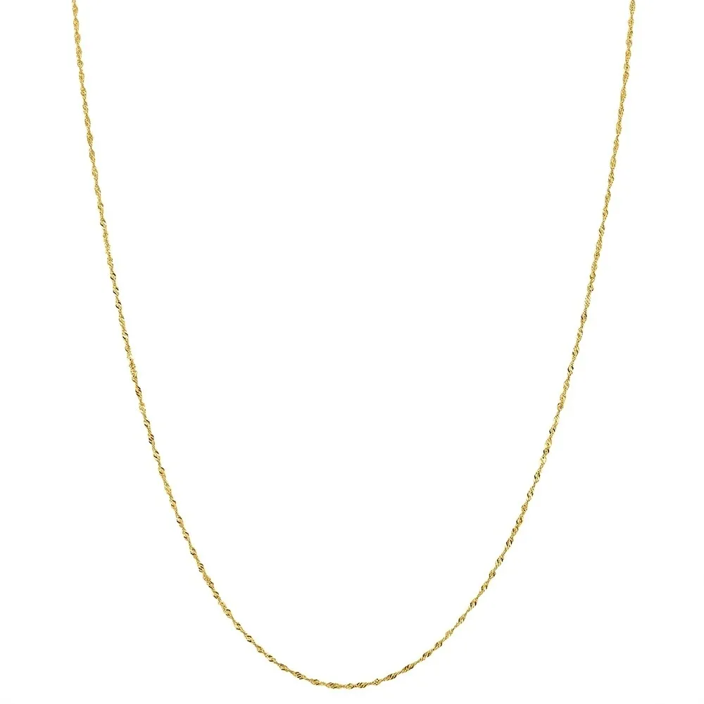 10K Yellow Gold 1MM Singapore Chain with Spring Ring Clasp - 18 Inch sold by Zulily product image thumbnail 2