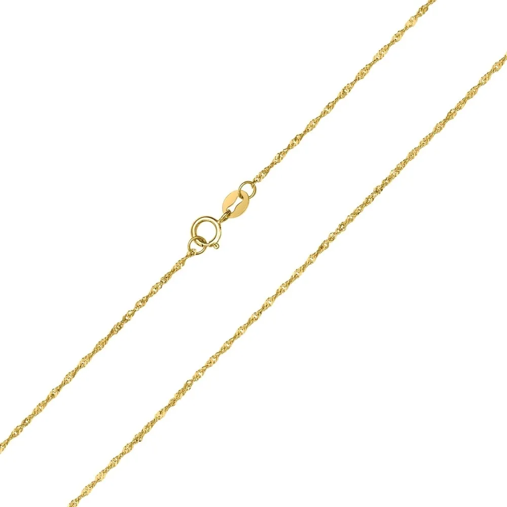 10K Yellow Gold 1MM Singapore Chain with Spring Ring Clasp - 18 Inch sold by Zulily