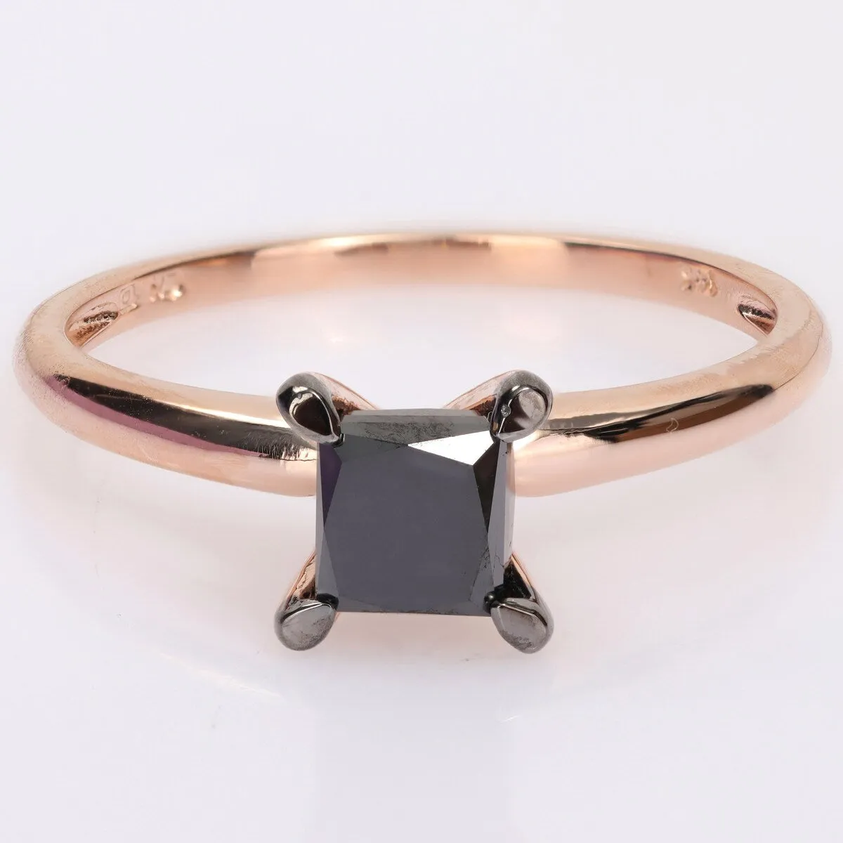 Miadora 1ct TDW Princess-cut Black Diamond Solitaire Engagement Ring in 14k Rose Gold sold by Zulily