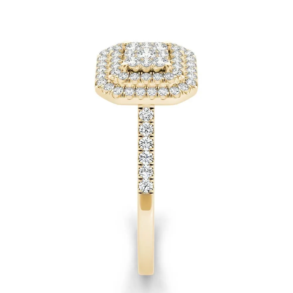De Couer 10k Yellow Gold 1/3ct TDW Diamond Double Halo Engagement Ring sold by Zulily product image thumbnail 3