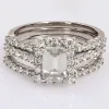 Miadora 2 1/10ct DEW Octagon-cut Moissanite Halo Bridal Ring Set in Sterling Silver sold by Zulily