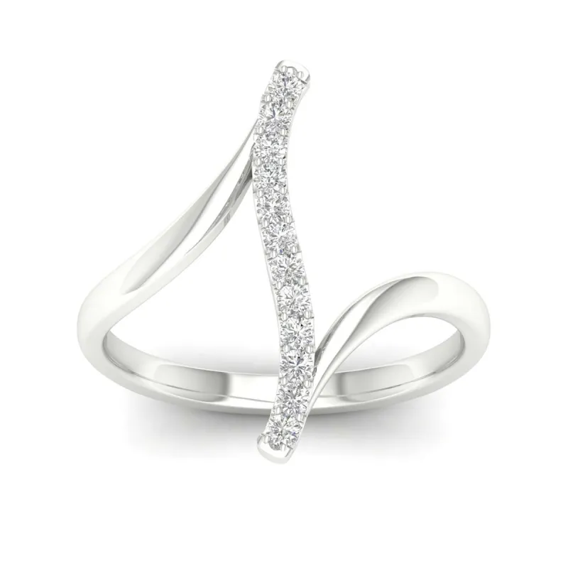 De Couer 10k Gold 1/6ct TDW Diamond Curve Bypass Fashion Ring sold by Zulily
