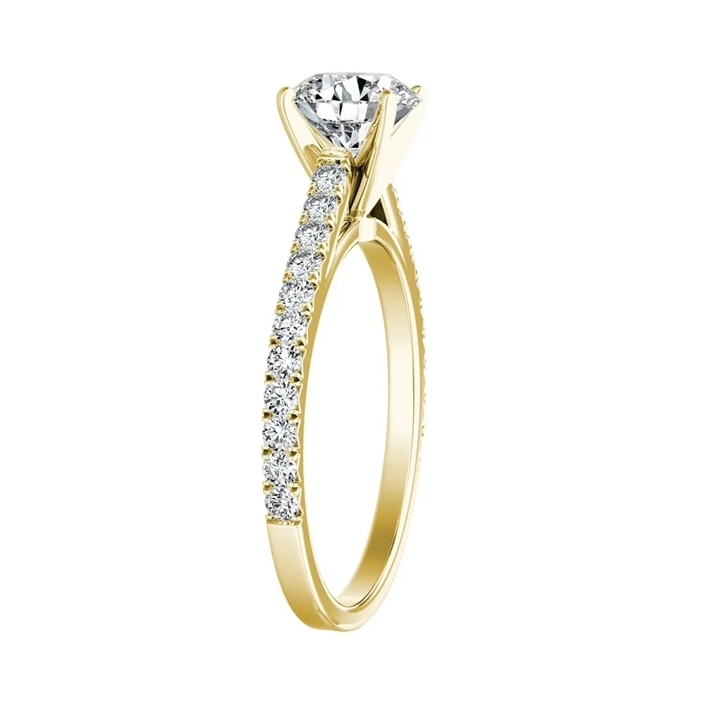 Auriya Round 3/4ct Moissanite and 1/3ctw Diamond Engagement Ring 14k Gold sold by Zulily product image thumbnail 5