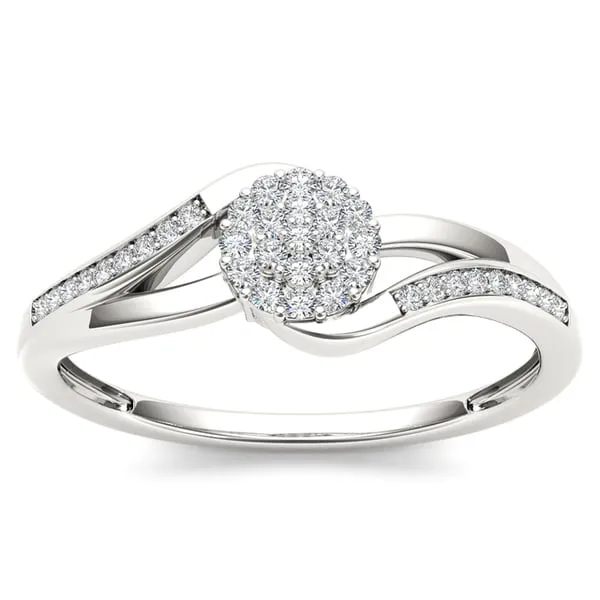 De Couer 10k White Gold 1/8ct TDW Diamond Cluster Fashion Ring sold by Zulily product image thumbnail 5