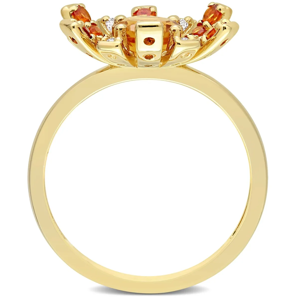 Miadora Madeira Citrine and White Topaz Floral Cluster Ring in 18kt Yellow Plated Sterling Silver sold by Zulily product image thumbnail 3
