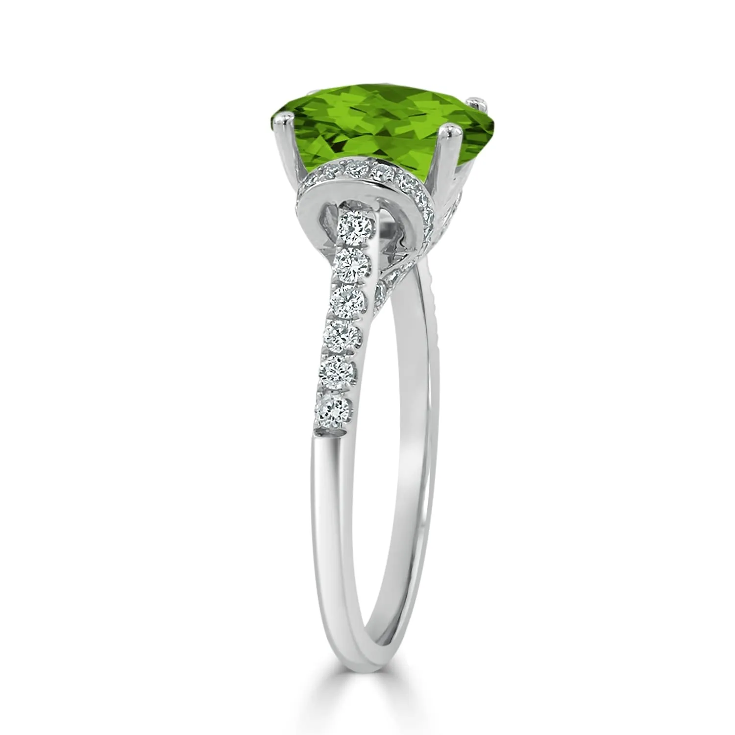 Auriya Modern 2 3/8ct Oval Peridot and Diamond Engagement Ring 3/8cttw 14k Gold sold by Zulily product image thumbnail 4