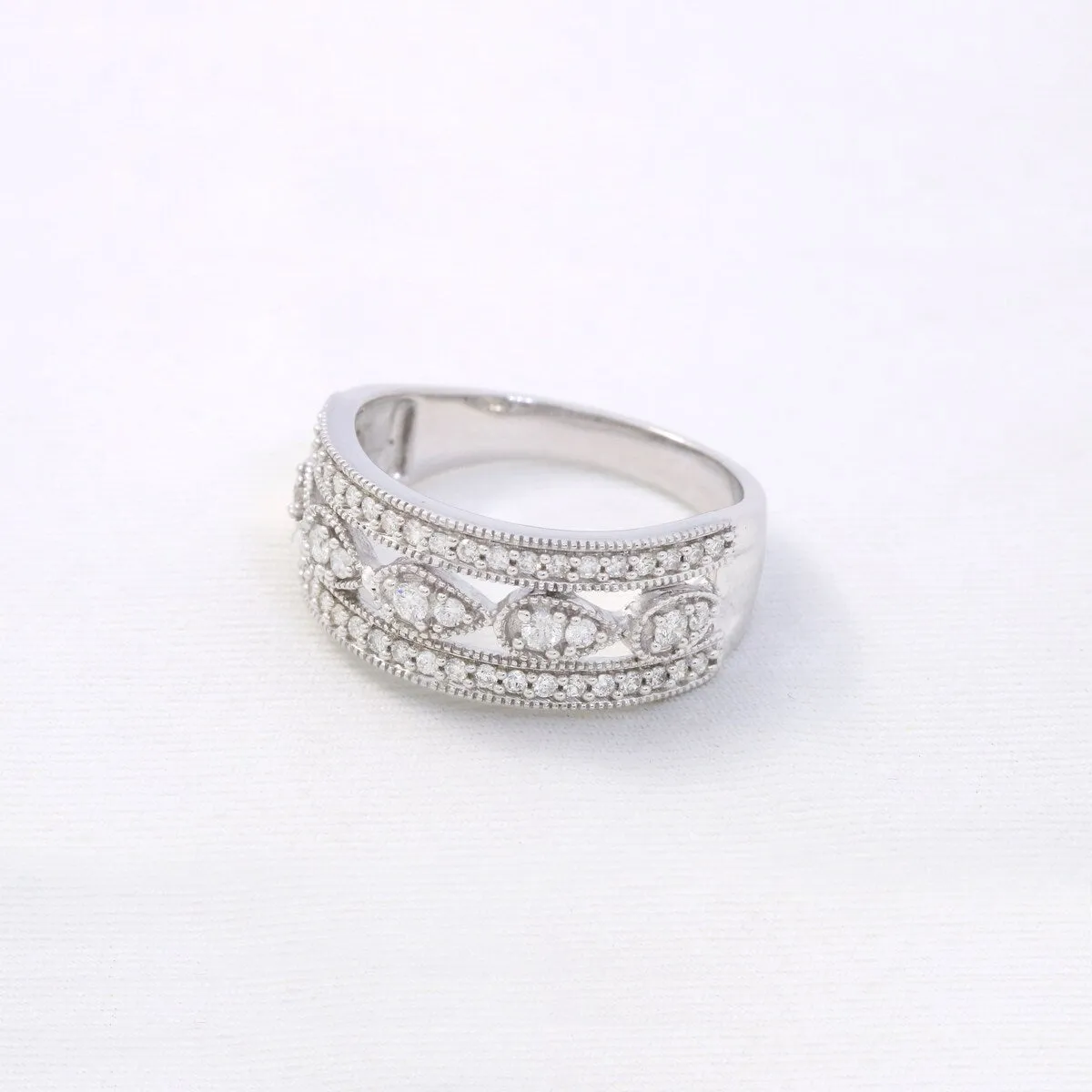 1/2ct TDW Diamond Vintage Style Ring in Sterling Silver sold by Zulily product image thumbnail 2