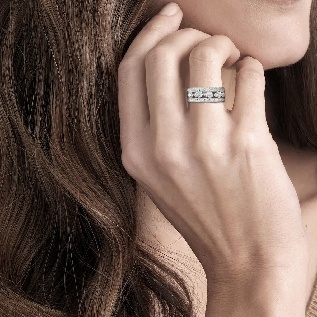 1/2ct TDW Diamond Vintage Style Ring in Sterling Silver sold by Zulily product image thumbnail 3