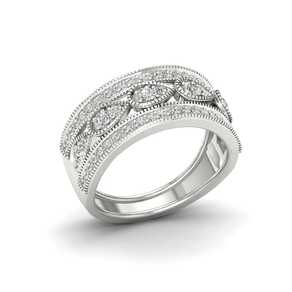 1/2ct TDW Diamond Vintage Style Ring in Sterling Silver sold by Zulily product image thumbnail 5