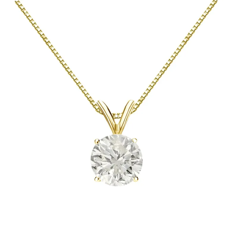 Auriya 18k Gold 1ct TDW Round Diamond Solitaire Necklace sold by Zulily