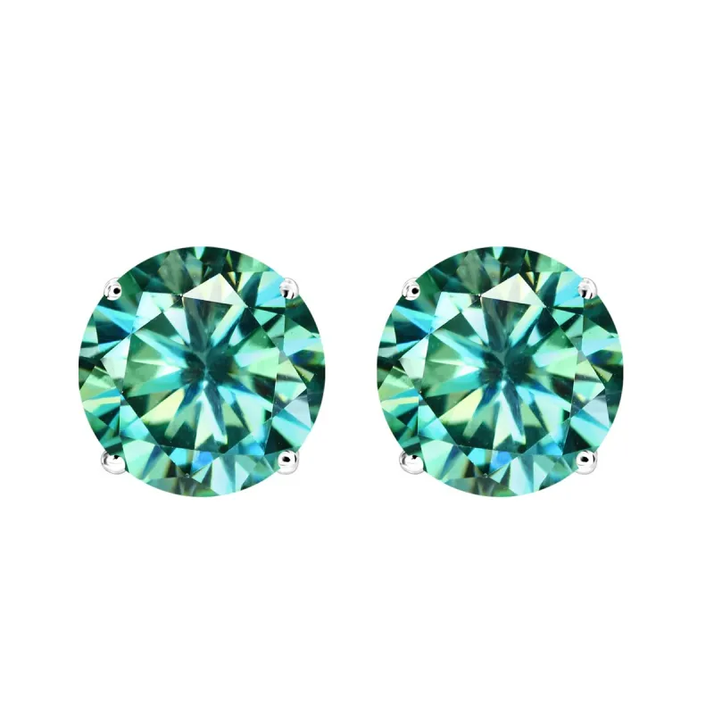 V3 Jewelry Sterling Silver Green Moissanite Solitaire Stud Earrings sold by Zulily