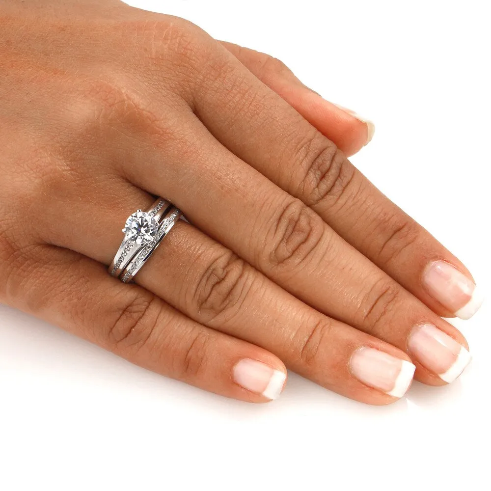 Auriya Platinum 1 1/2ctw Classic Round Diamond Engagement Ring Set Certified sold by Zulily product image thumbnail 4