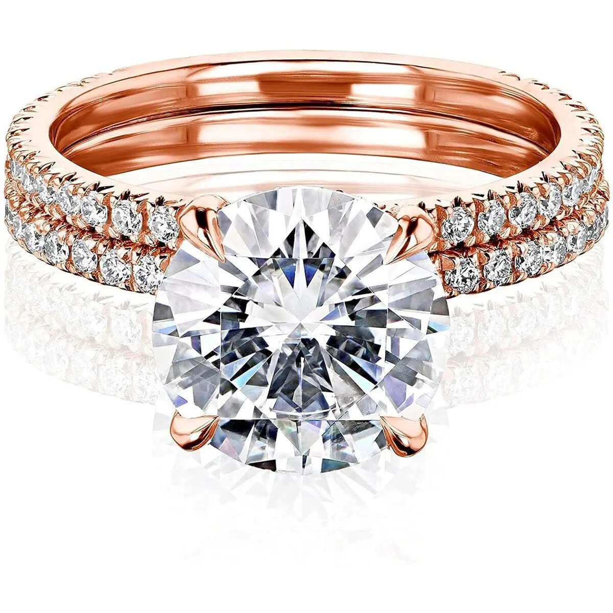 Annello by Kobelli 14k Gold Forever One Moissanite Wrap Basket Bridal Set (DEF/VS, DEF/VS) sold by Zulily product image thumbnail 2