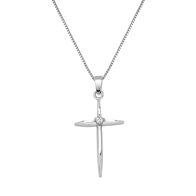 Auriya 10k Gold Diamond Accent Cross Necklace sold by Zulily