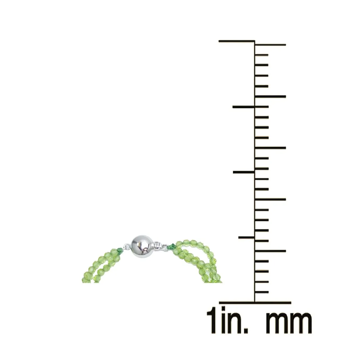 Sterling Silver with Natural Peridot Three Row Bead Bracelet-8.0" sold by Zulily product image thumbnail 3