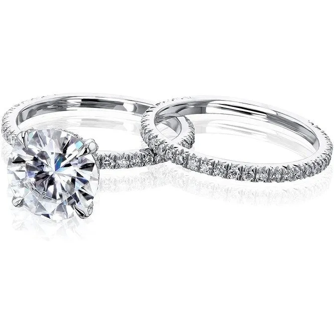Annello by Kobelli 14k Gold Forever One Moissanite Wrap Basket Bridal Set (DEF/VS, DEF/VS) sold by Zulily product image thumbnail 4