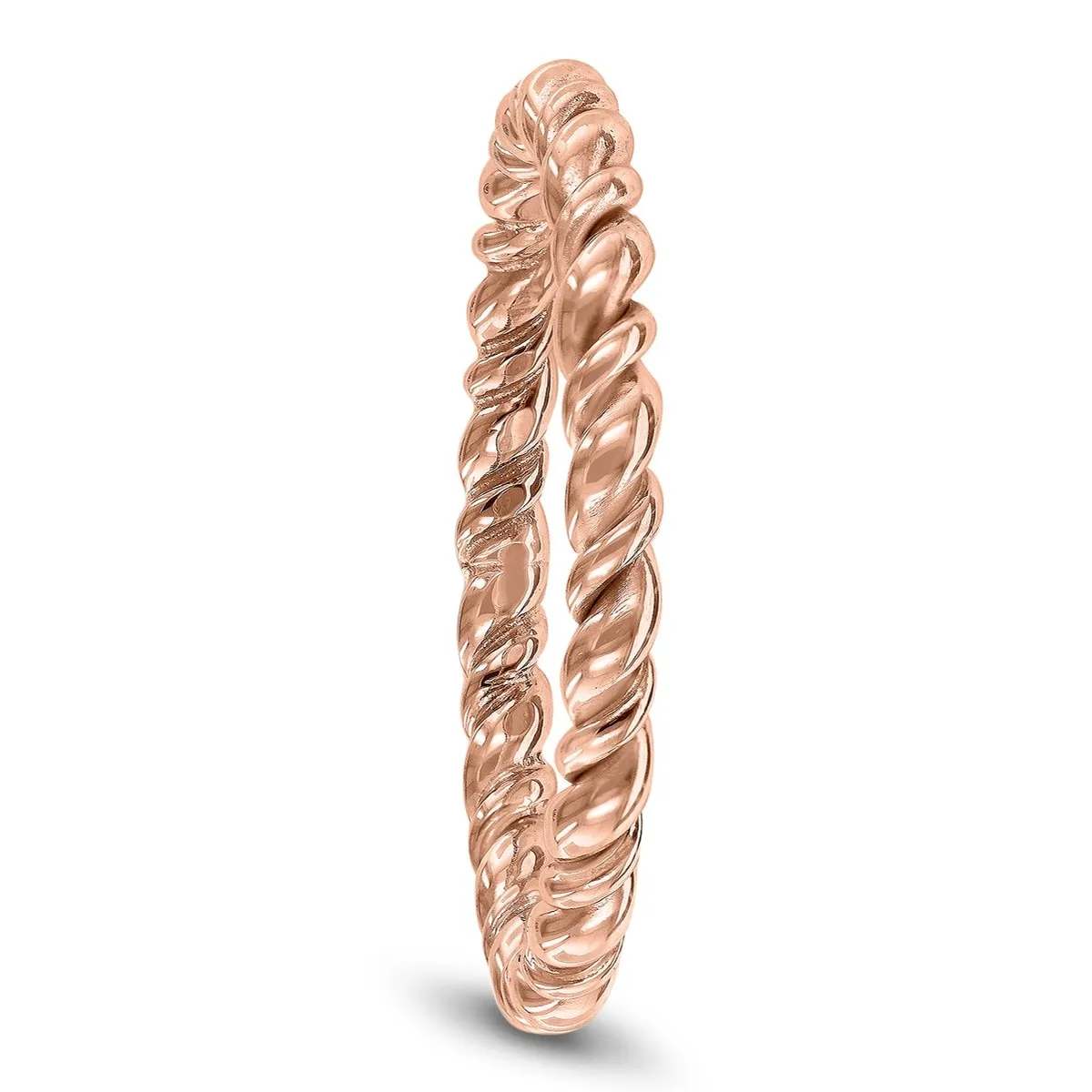 1.7MM Rope Twist Wedding Band in 14K Rose Gold sold by Zulily product image thumbnail 2