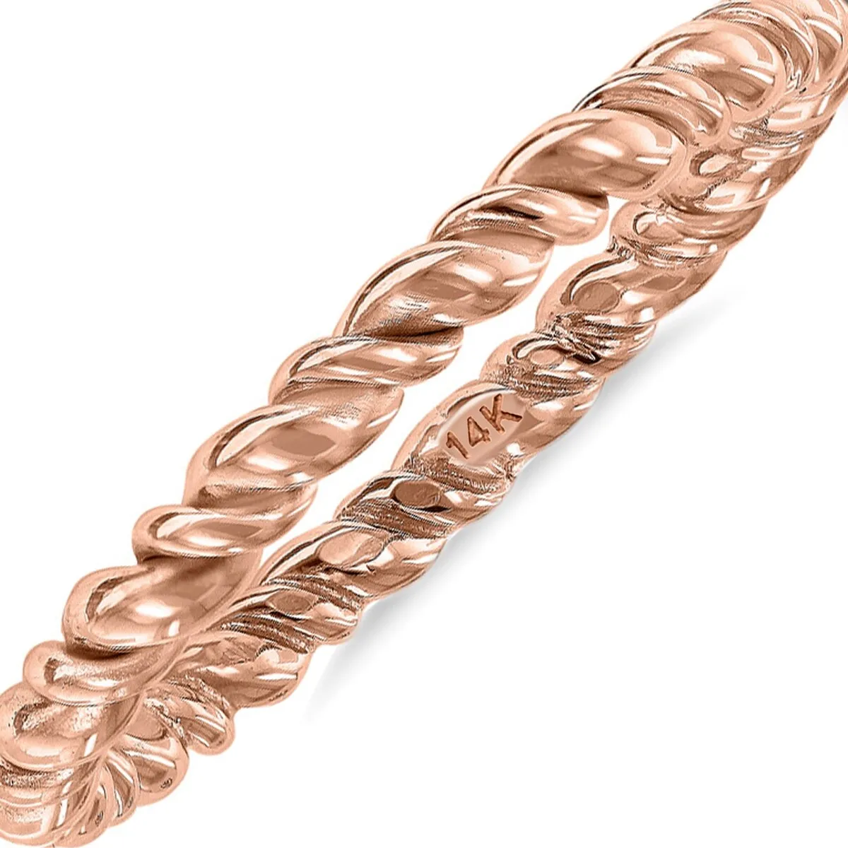 1.7MM Rope Twist Wedding Band in 14K Rose Gold sold by Zulily product image thumbnail 3