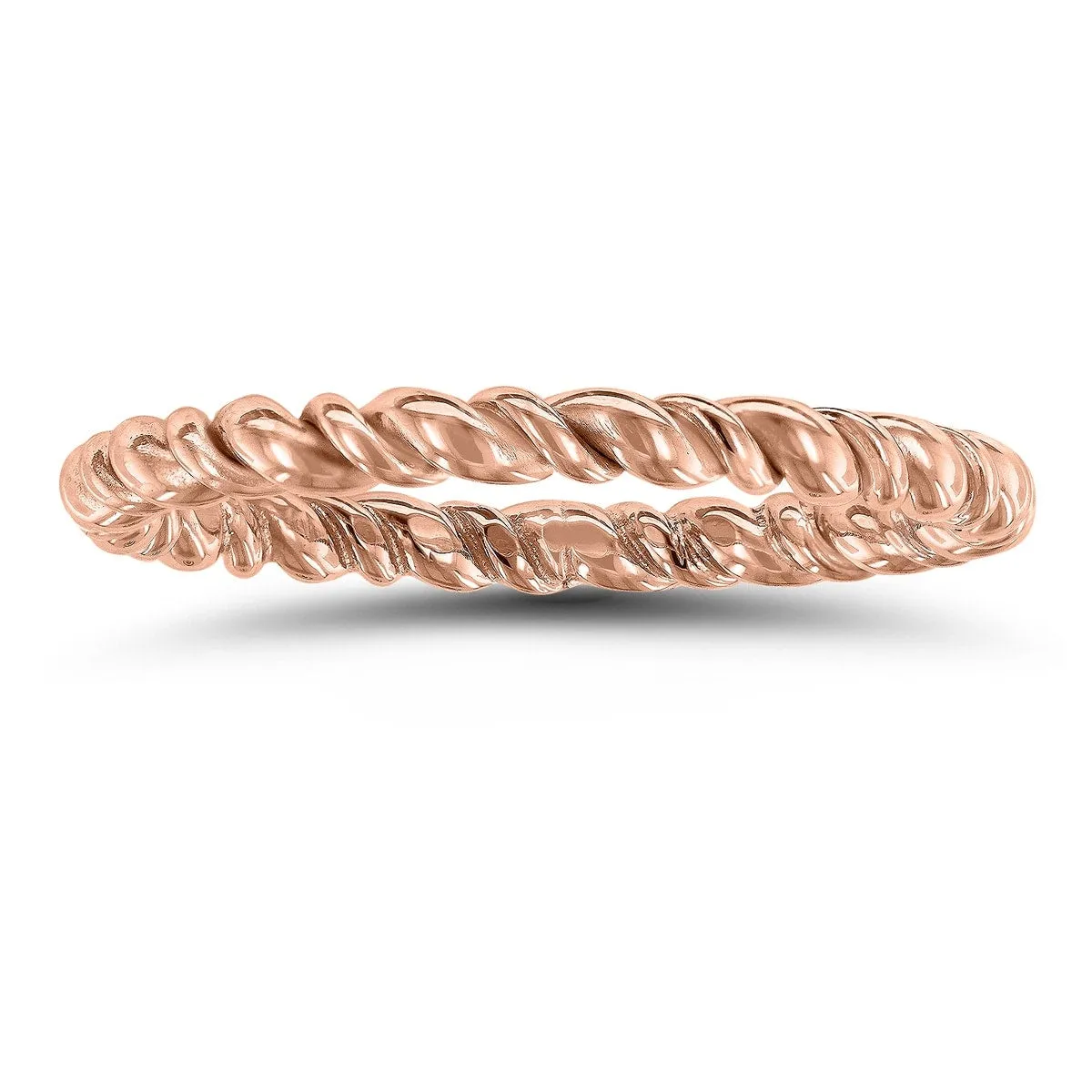 1.7MM Rope Twist Wedding Band in 14K Rose Gold sold by Zulily
