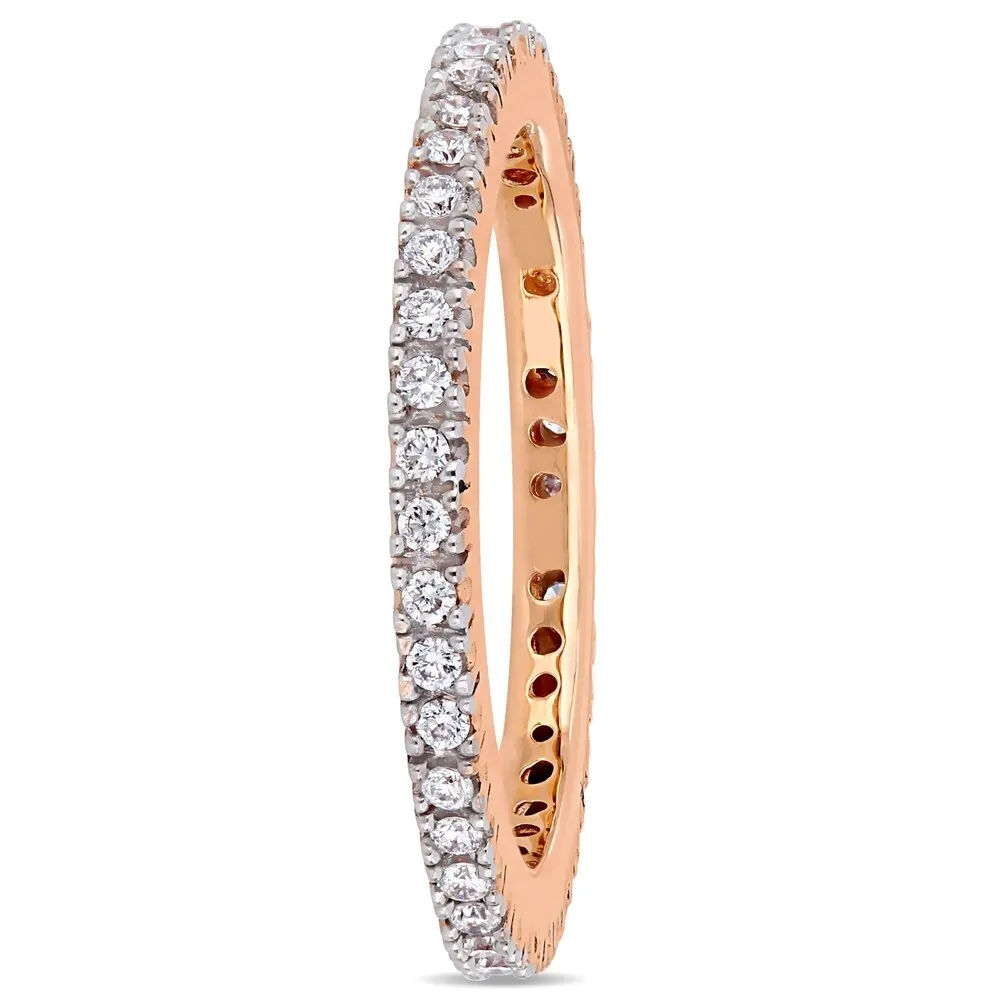 Miadora 14k Rose Gold 1/4ct TDW Diamond Stackable Full-Eternity Wedding Band sold by Zulily product image thumbnail 3