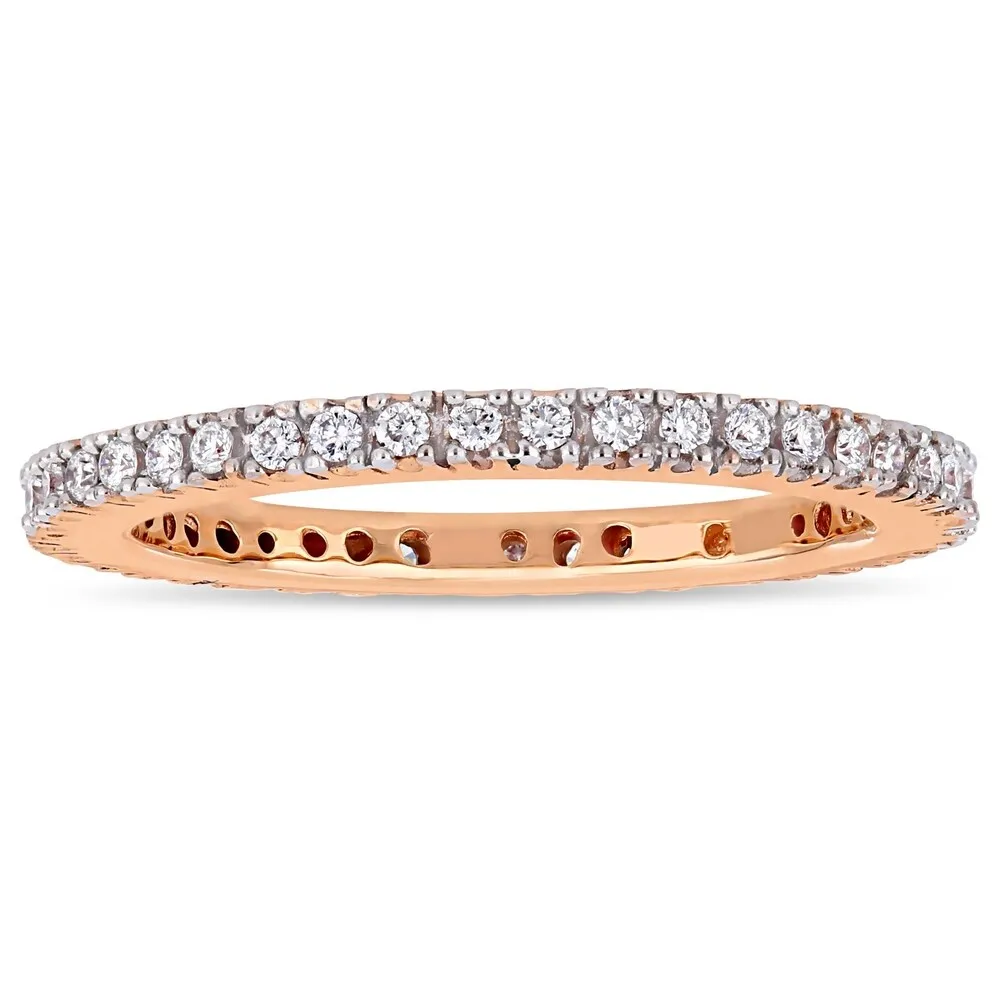 Miadora 14k Rose Gold 1/4ct TDW Diamond Stackable Full-Eternity Wedding Band sold by Zulily product image thumbnail 2