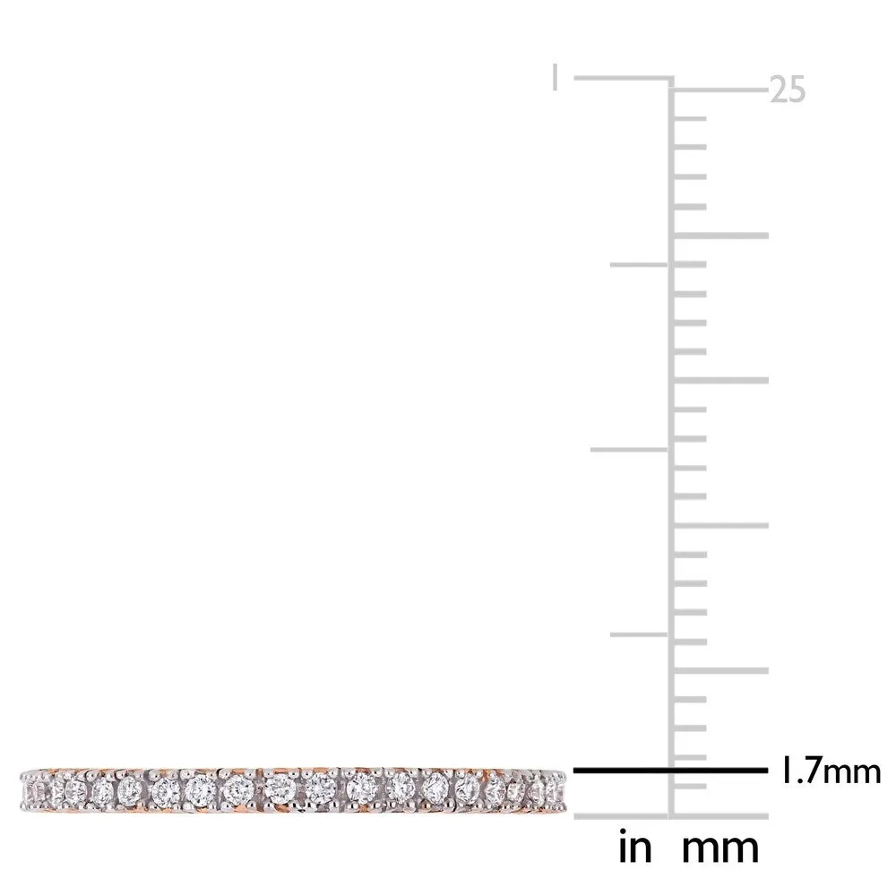 Miadora 14k Rose Gold 1/4ct TDW Diamond Stackable Full-Eternity Wedding Band sold by Zulily product image thumbnail 4