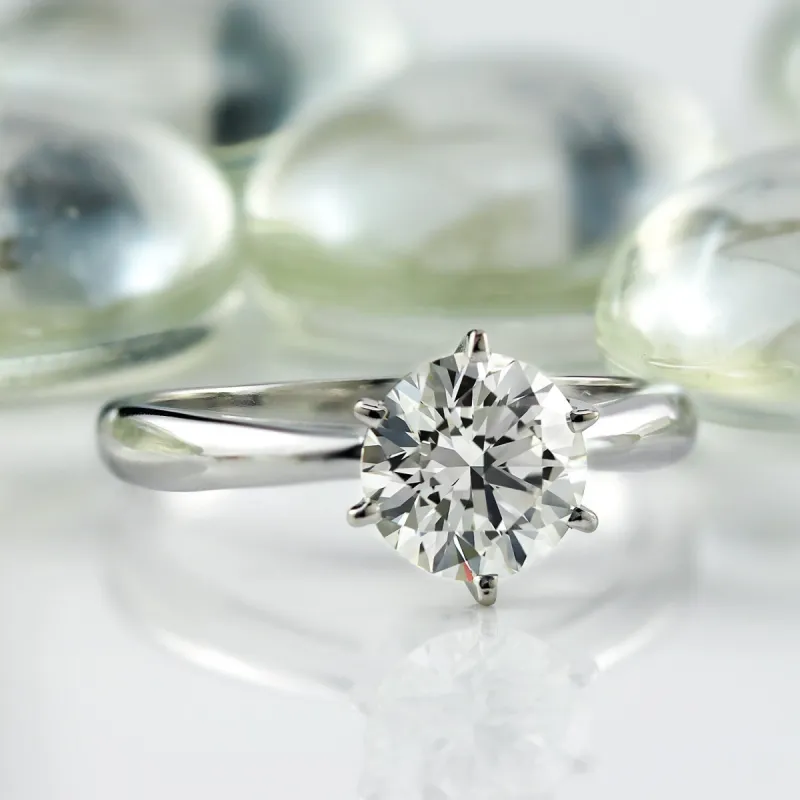 Auriya Platinum 1 1/2ctw Round Solitaire Diamond Engagement Ring 6-Prong Certified sold by Zulily