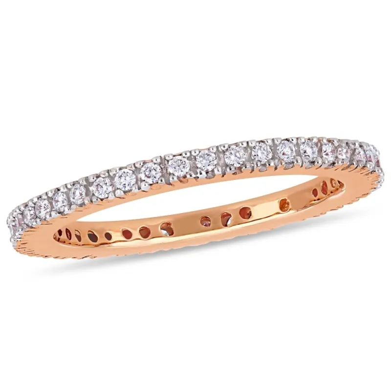 Miadora 14k Rose Gold 1/4ct TDW Diamond Stackable Full-Eternity Wedding Band sold by Zulily