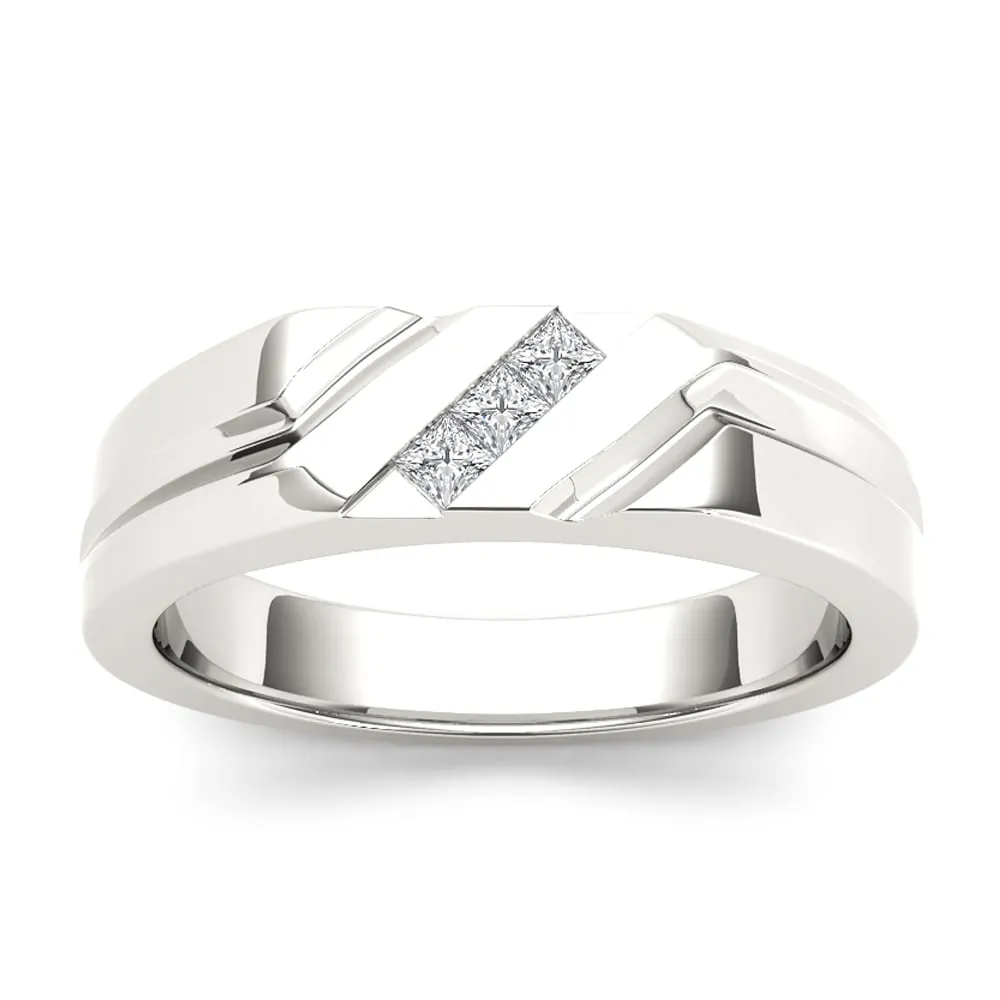 De Couer IGI Certified 14k White Gold 1/6ct TDW Mens Wedding Band sold by Zulily