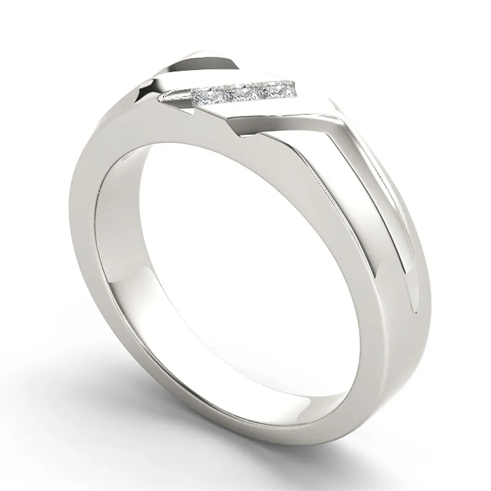 De Couer IGI Certified 14k White Gold 1/6ct TDW Mens Wedding Band sold by Zulily product image thumbnail 2