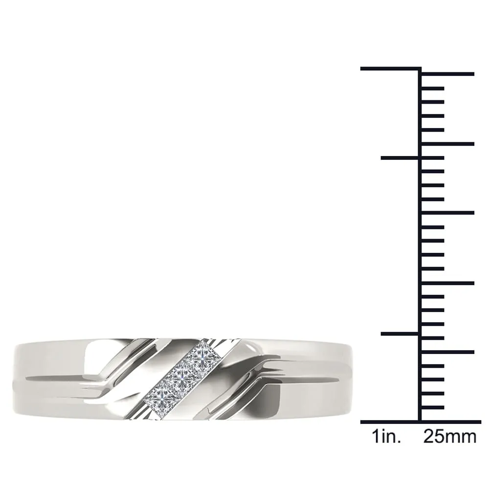 De Couer IGI Certified 14k White Gold 1/6ct TDW Mens Wedding Band sold by Zulily product image thumbnail 4