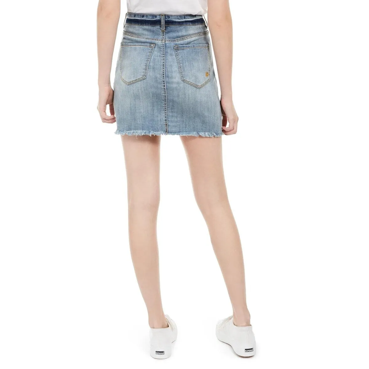 Indigo Rein Junior's Zipper Front Raw Hem Mini Skirt Blue Size 7 sold by Zulily product image thumbnail 2