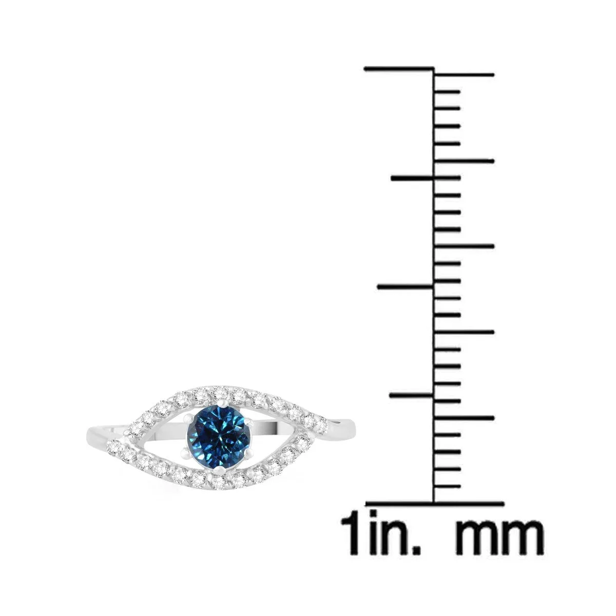 Sterling Silver with Genuine Blue Diamond and White Zircon Ring sold by Zulily product image thumbnail 3
