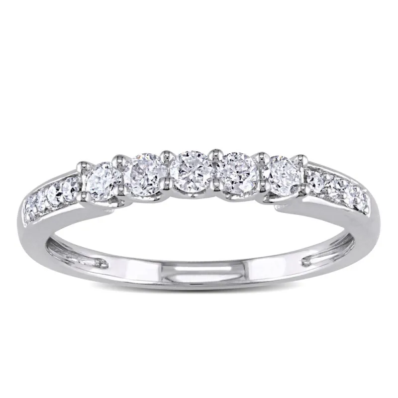 Miadora 14k White Gold 1/3ct TDW Diamond Anniversary-style Stackable Wedding Band (G-H, I1-I2) sold by Zulily
