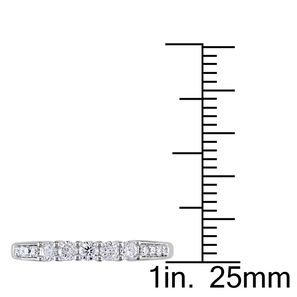 Miadora 14k White Gold 1/3ct TDW Diamond Anniversary-style Stackable Wedding Band (G-H, I1-I2) sold by Zulily product image thumbnail 2