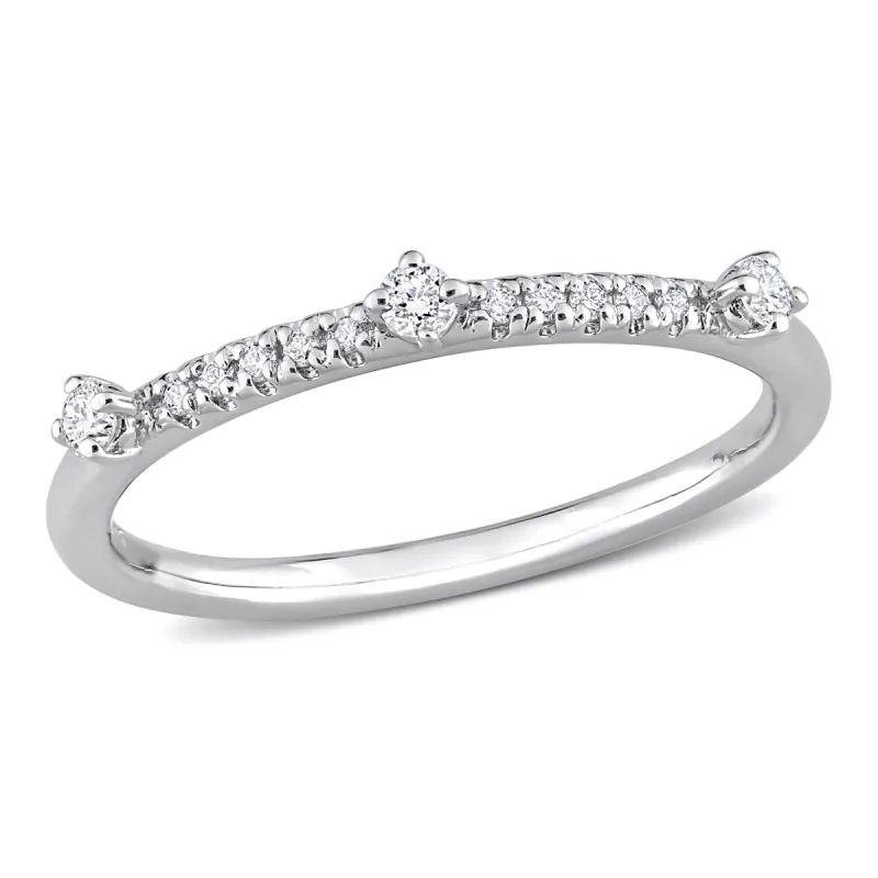 Created Forever 1/7ct TDW Lab-Grown Diamond Semi-Eternity Ring in Platinum Silver sold by Zulily