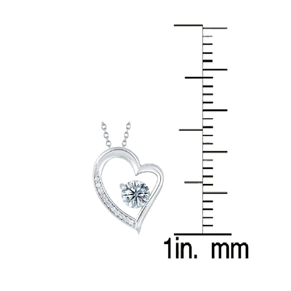 Sterling Silver with Moissanite and White Topaz Pendant with 18" Chain sold by Zulily product image thumbnail 2