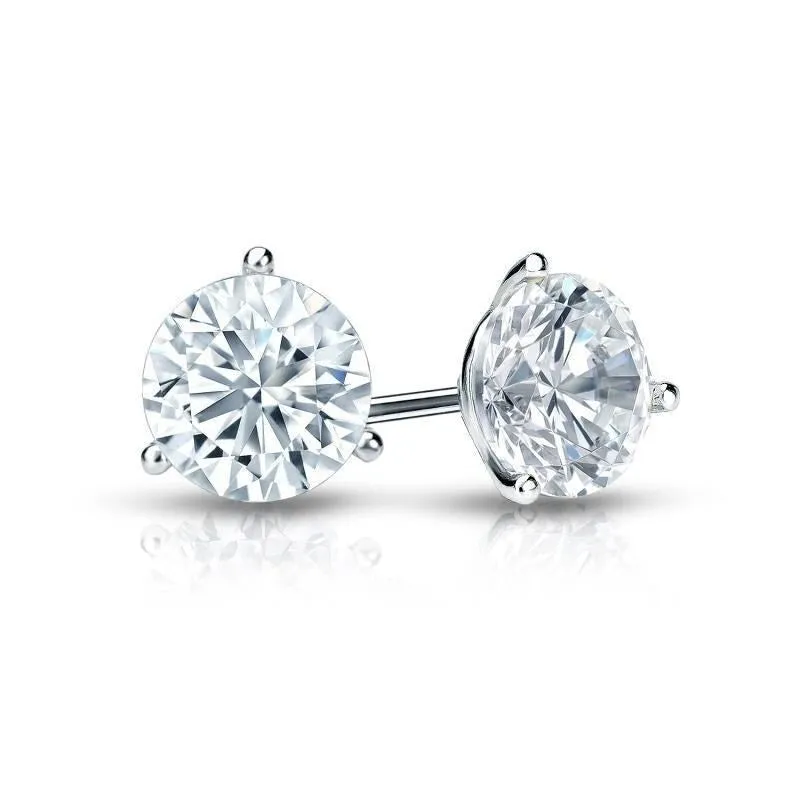 Auriya 1 1/2ctw 3 Prong Martini Set Round Diamond Stud Earrings 18kt Gold GIA Certified sold by Zulily product image thumbnail 3