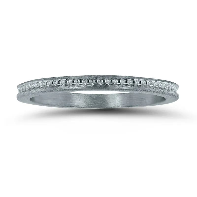 Thin 1.5MM Wedding Band in 14K White Gold sold by Zulily