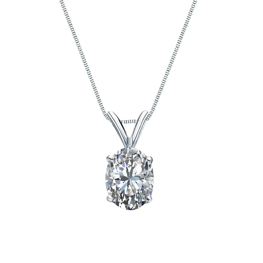 Auriya 1/2cttw Solitaire Oval Diamond Necklace 14k Gold (I-J, I1-I2) sold by Zulily product image thumbnail 3
