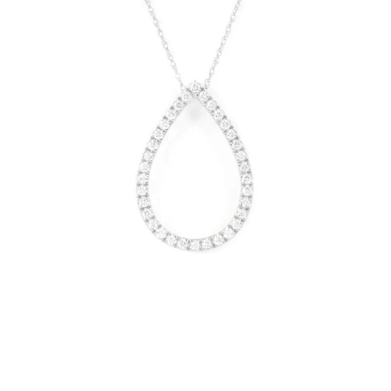 1/6ct - 1ct TDW Diamond Open Pear Necklace in 14k Gold by De Couer sold by Zulily
