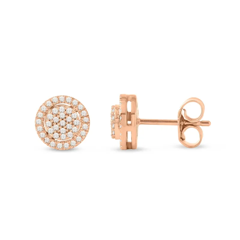 De Couer 1/5ct TDW Diamond Halo Earrings - Pink sold by Zulily