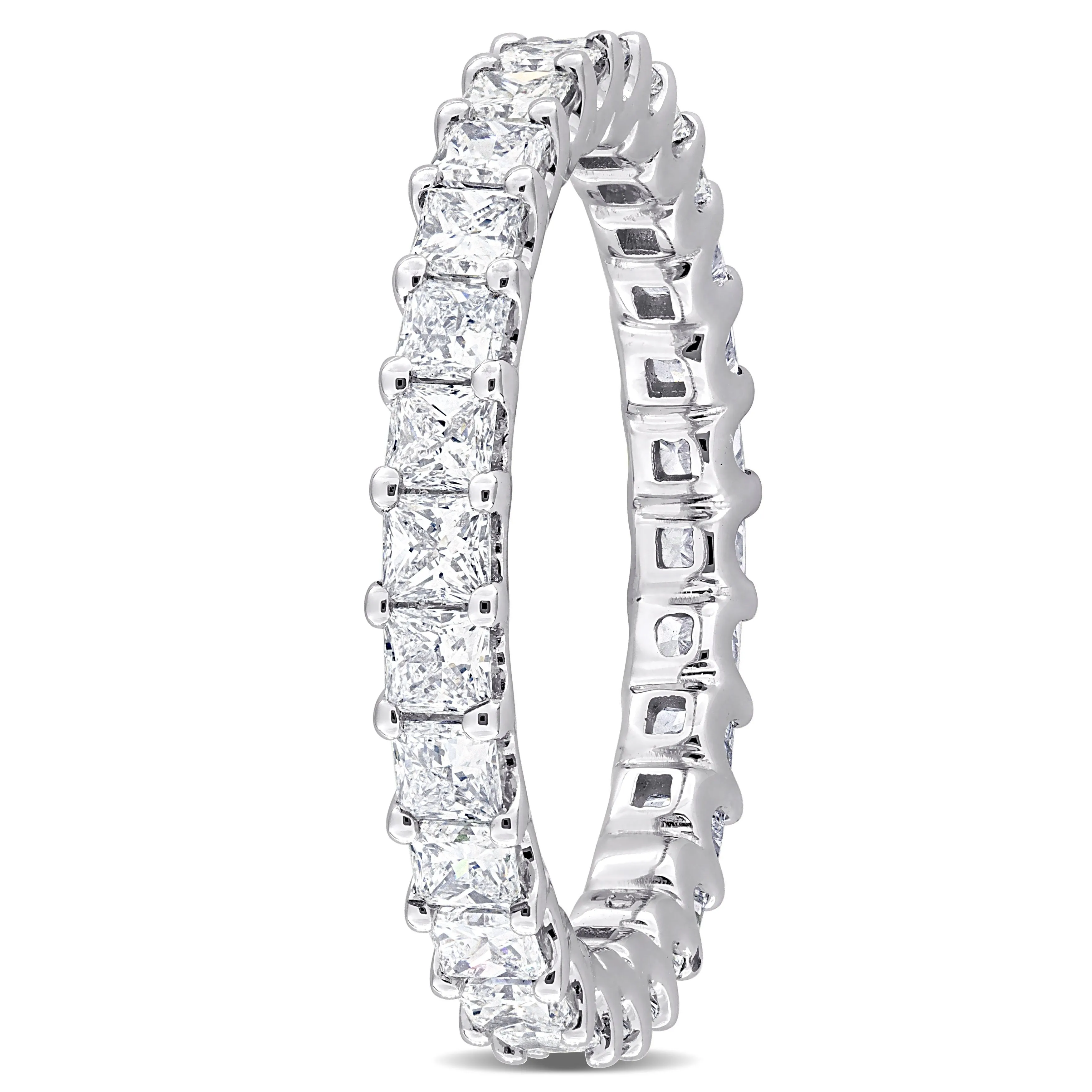 Created Forever 2ct TDW Princess-Cut Lab-Grown Diamond and Tsavorite Accent Eternity Ring in 14k White Gold sold by Zulily product image thumbnail 3
