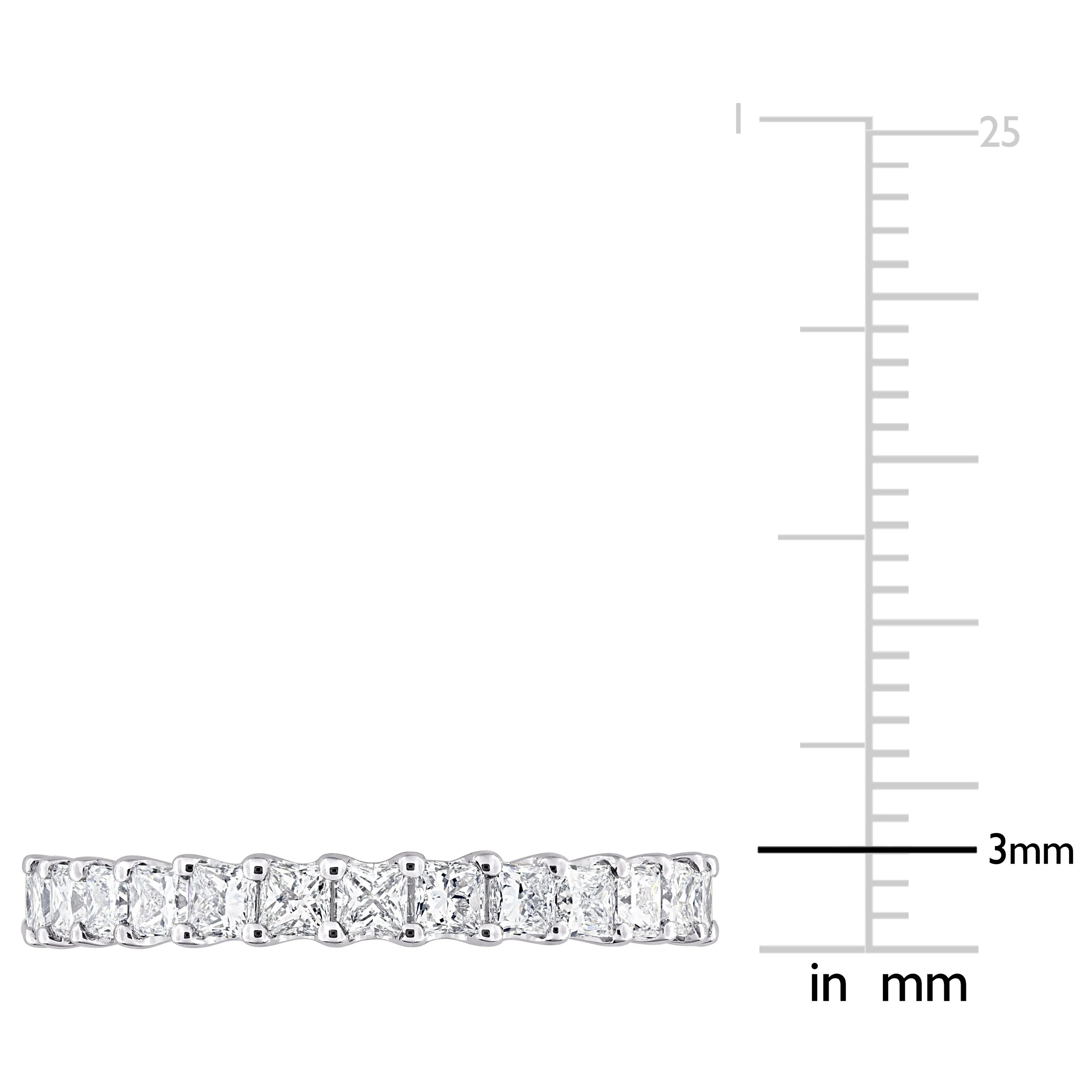 Created Forever 2ct TDW Princess-Cut Lab-Grown Diamond and Tsavorite Accent Eternity Ring in 14k White Gold sold by Zulily product image thumbnail 4