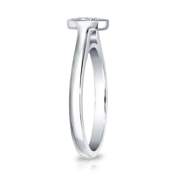 Auriya 14k Gold GIA Certified 1.00ct TDW Solitaire Bezel Set Diamond Engagement Ring sold by Zulily product image thumbnail 3