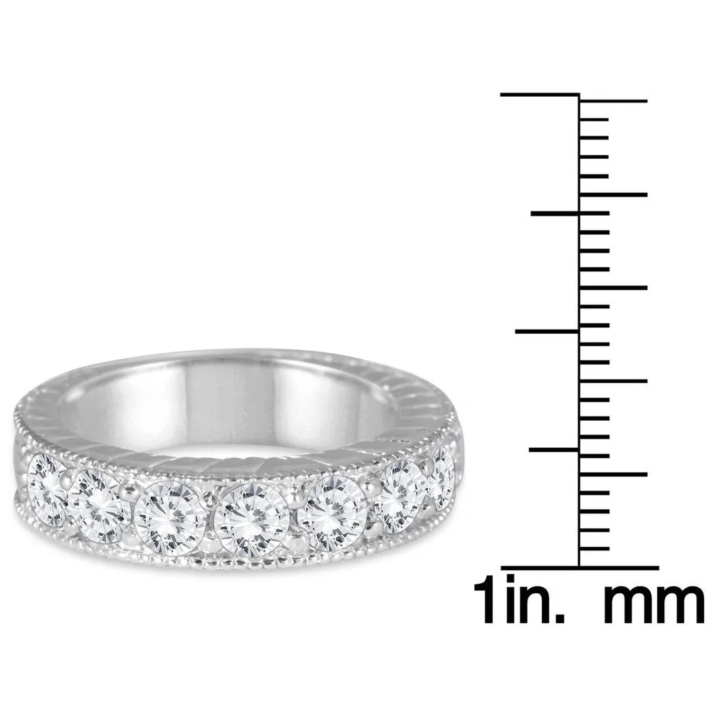 Marquee Jewels 10K White Gold 1 1/2ct TDW Engraved Antique Styled Channel Band (J-K, I2-I3) sold by Zulily product image thumbnail 3