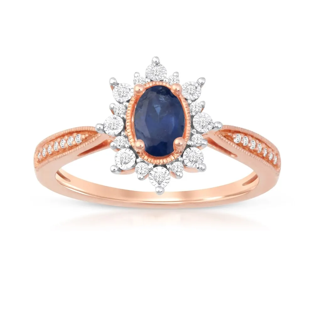 1/10ct TDW Diamond Ethiopian Opal Gemstone Halo Ring in 10k Rose Gold sold by Zulily product image thumbnail 5