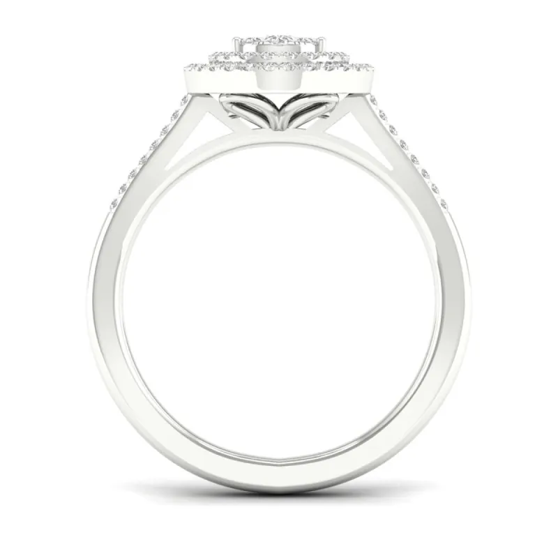 De Couer 1/4ct TDW Diamond Cluster Pear shape Ring made by Zulily