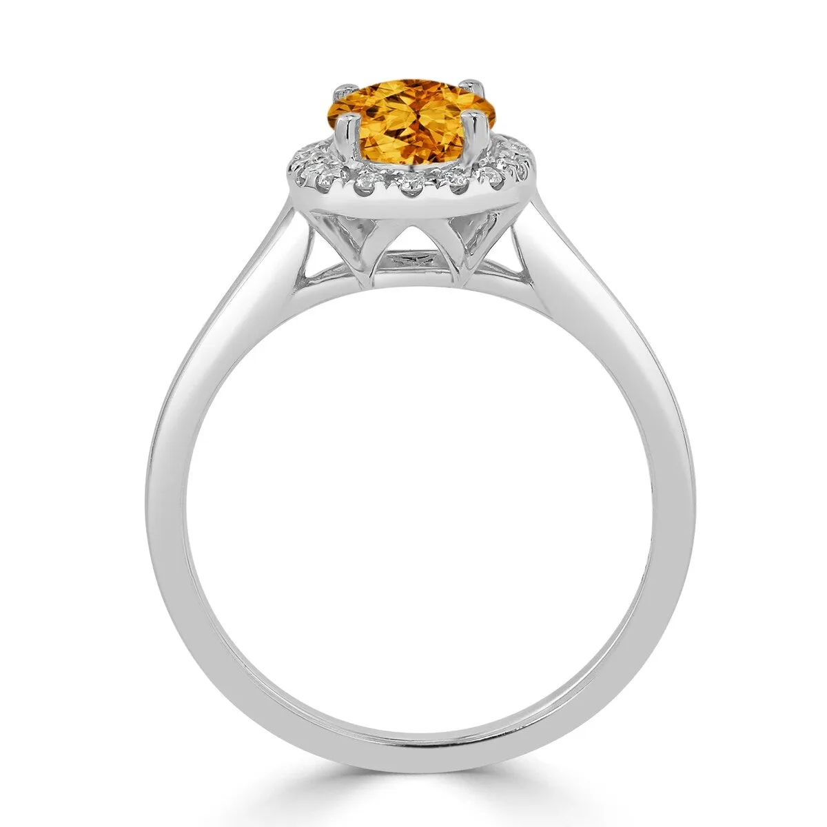 Auriya Classic 1ct Oval Citrine and Halo Diamond Engagement Ring 1/8cttw 14k Gold sold by Zulily product image thumbnail 5