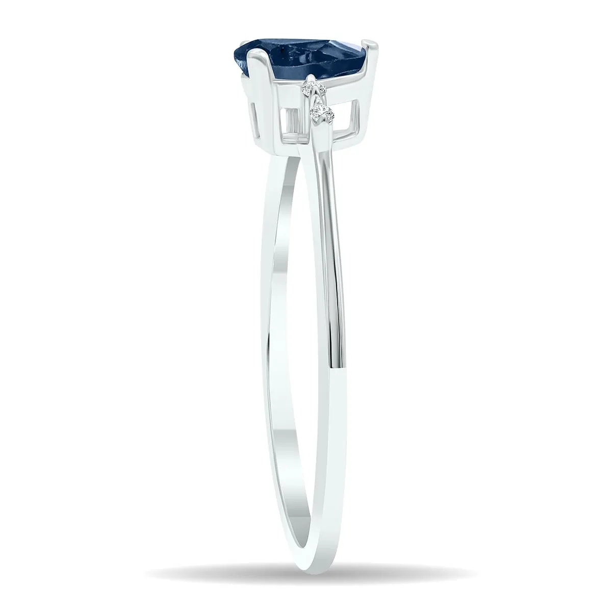 Women's Sapphire and Diamond Sparkle Ring in 10K White Gold sold by Zulily product image thumbnail 3